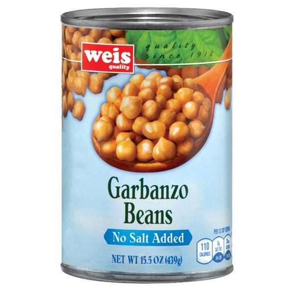 slide 1 of 1, Weis Quality No Salt Added Garbanzo Beans, 15.5 oz