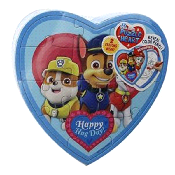 slide 1 of 1, Frankford Paw Patrol Puzzle Heart Box with Gummy Valentine's Candy, 3.17 oz