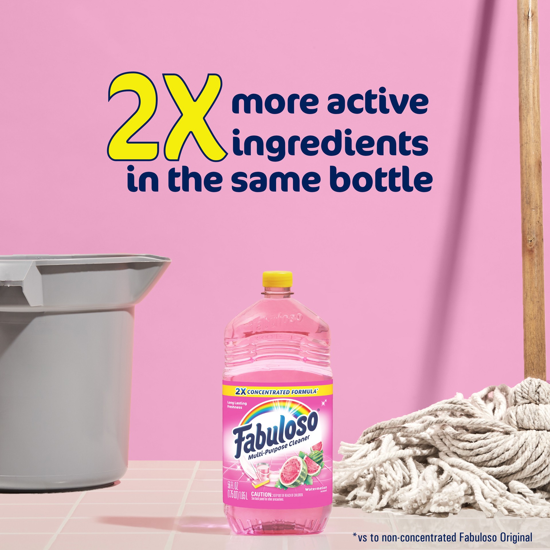 slide 5 of 10, Fabuloso Multi-Purpose Cleaner, 2X Concentrated Formula, Watermelon Scent, 56 Oz., 56 fl oz