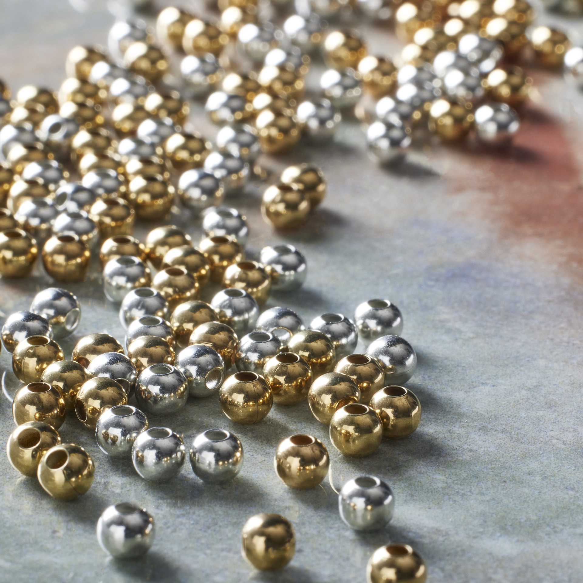 slide 2 of 3, Craft Gold & Silver Spacer Beads By Bead Landing, 4 mm