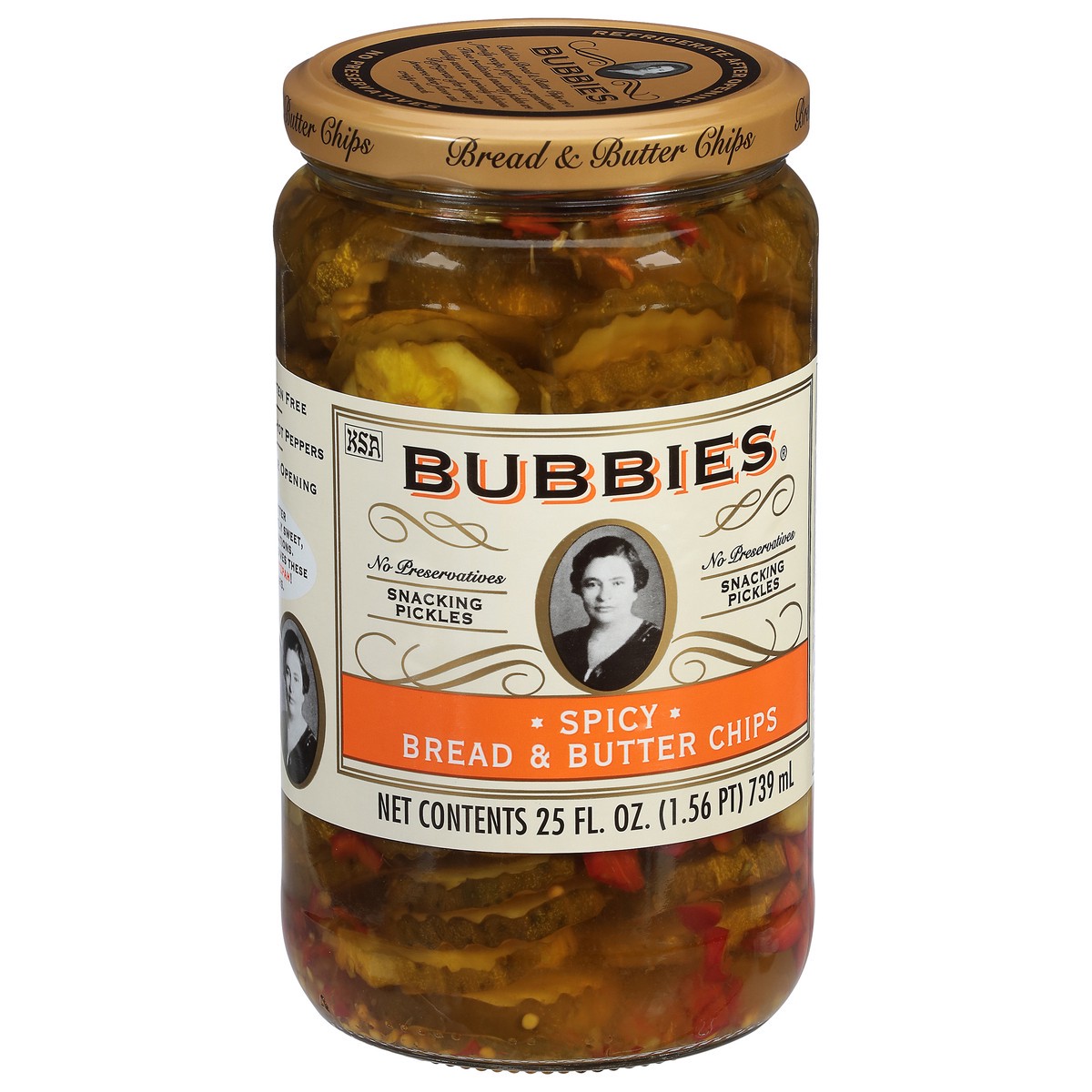slide 9 of 13, Bubbies Spicy Bread & Butter Chips 25 fl oz, 25 fl oz