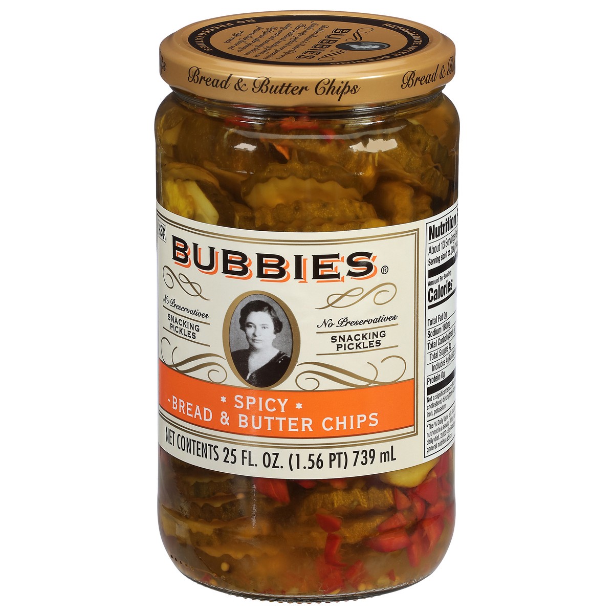 slide 11 of 13, Bubbies Spicy Bread & Butter Chips 25 fl oz, 25 fl oz