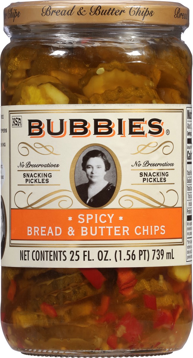 slide 8 of 13, Bubbies Spicy Bread & Butter Chips 25 fl oz, 25 fl oz