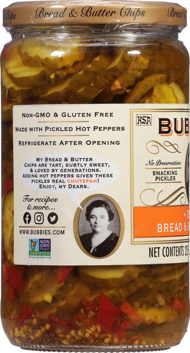 slide 2 of 13, Bubbies Spicy Bread & Butter Chips 25 fl oz, 25 fl oz