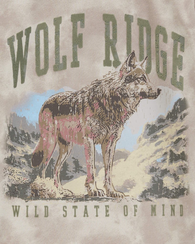 slide 2 of 3, Oshkosh Kid Wolf Ridge Graphic Tee Tan 14, 1 ct