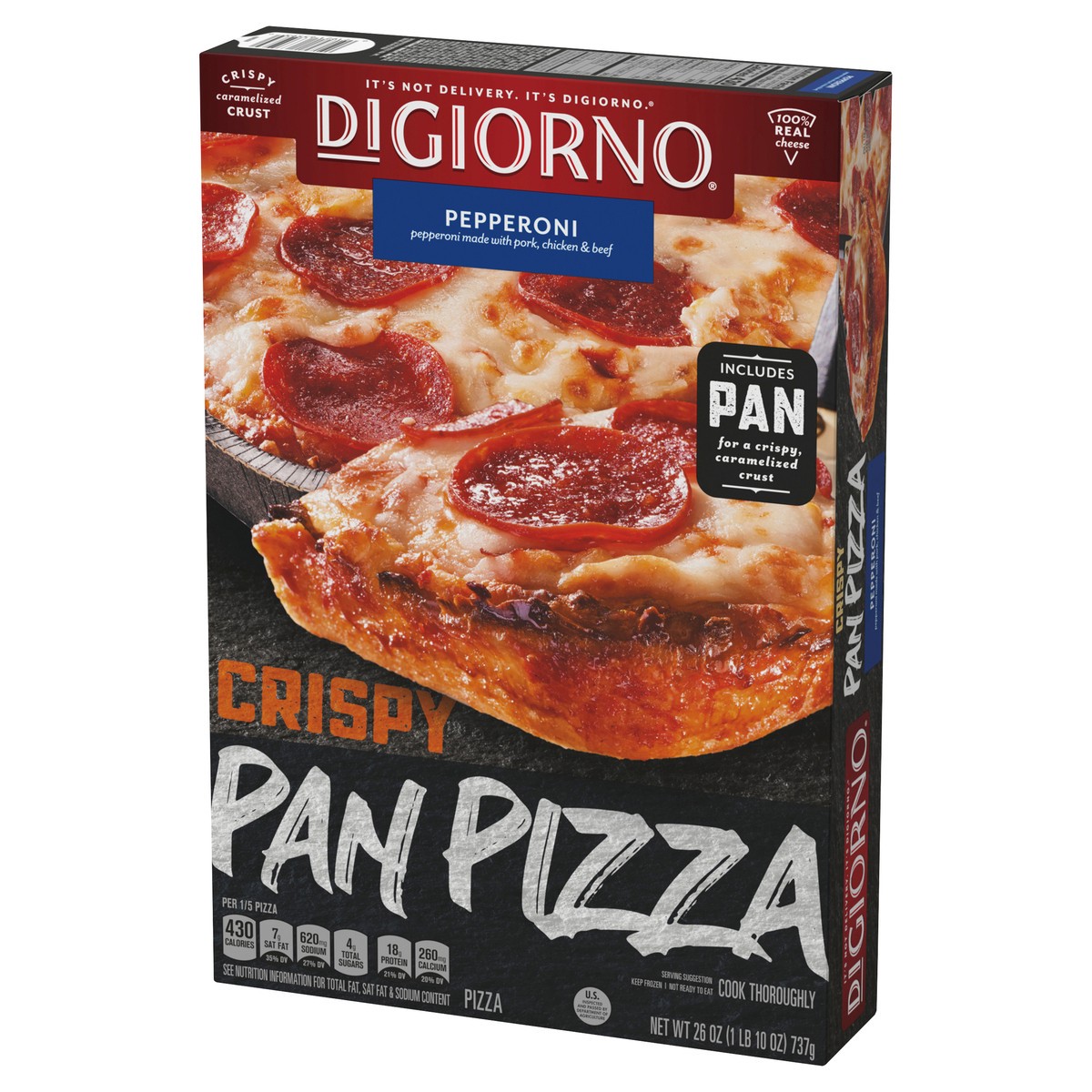 slide 5 of 13, Digiorno Pepperoni Crispy Pan Pizza, 26 oz