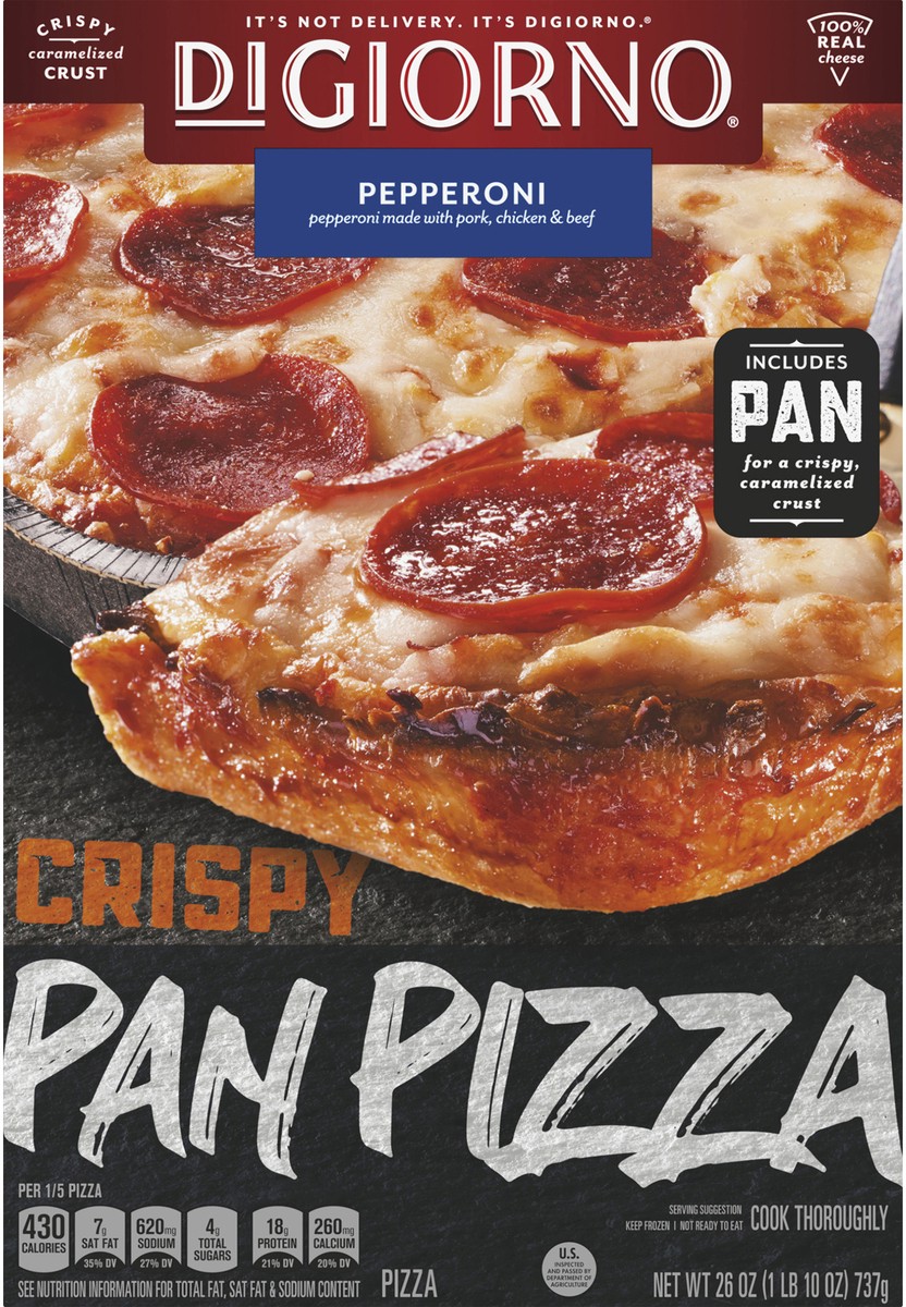 slide 7 of 13, Digiorno Pepperoni Crispy Pan Pizza, 26 oz