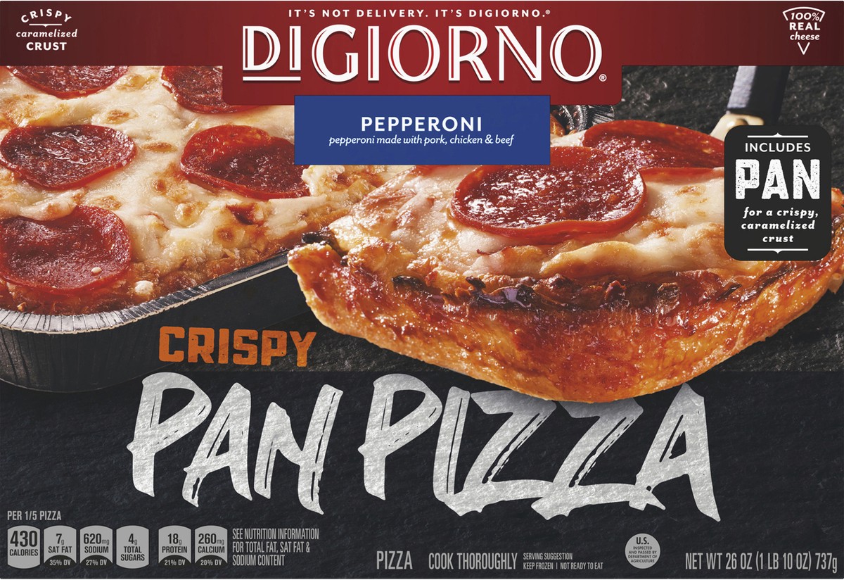 slide 9 of 13, Digiorno Pepperoni Crispy Pan Pizza, 26 oz
