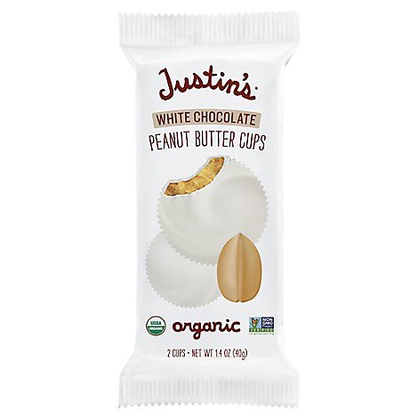 slide 1 of 1, Justins Peanut Butter Cups White Chocolate - 1.4 Oz, 1.4 oz