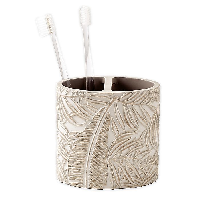 slide 1 of 4, Tommy Bahama Destinations Palm Wood Toothbrush Holder, 1 ct