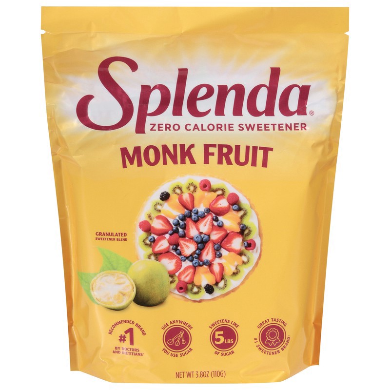 slide 1 of 1, Splenda Sweetener, Zero Calorie, Monk Fruit, 3.8 oz