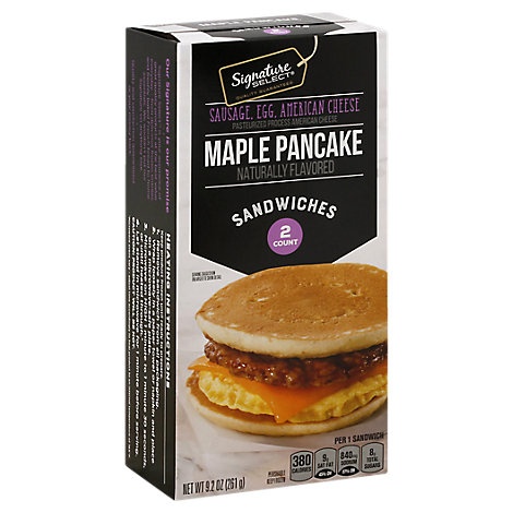 slide 1 of 1, Signature Select Sandwich Maple Pancake Sausage Egg Cheese, 9.2 oz