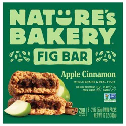 Nature's Bakery Apple Cinnamon Whole Wheat Fig Bars, Snack Bars, 6 Ct