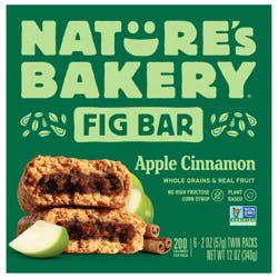 Nature's Bakery Apple Cinnamon Whole Wheat Fig Bars, Snack Bars, 6 Ct
