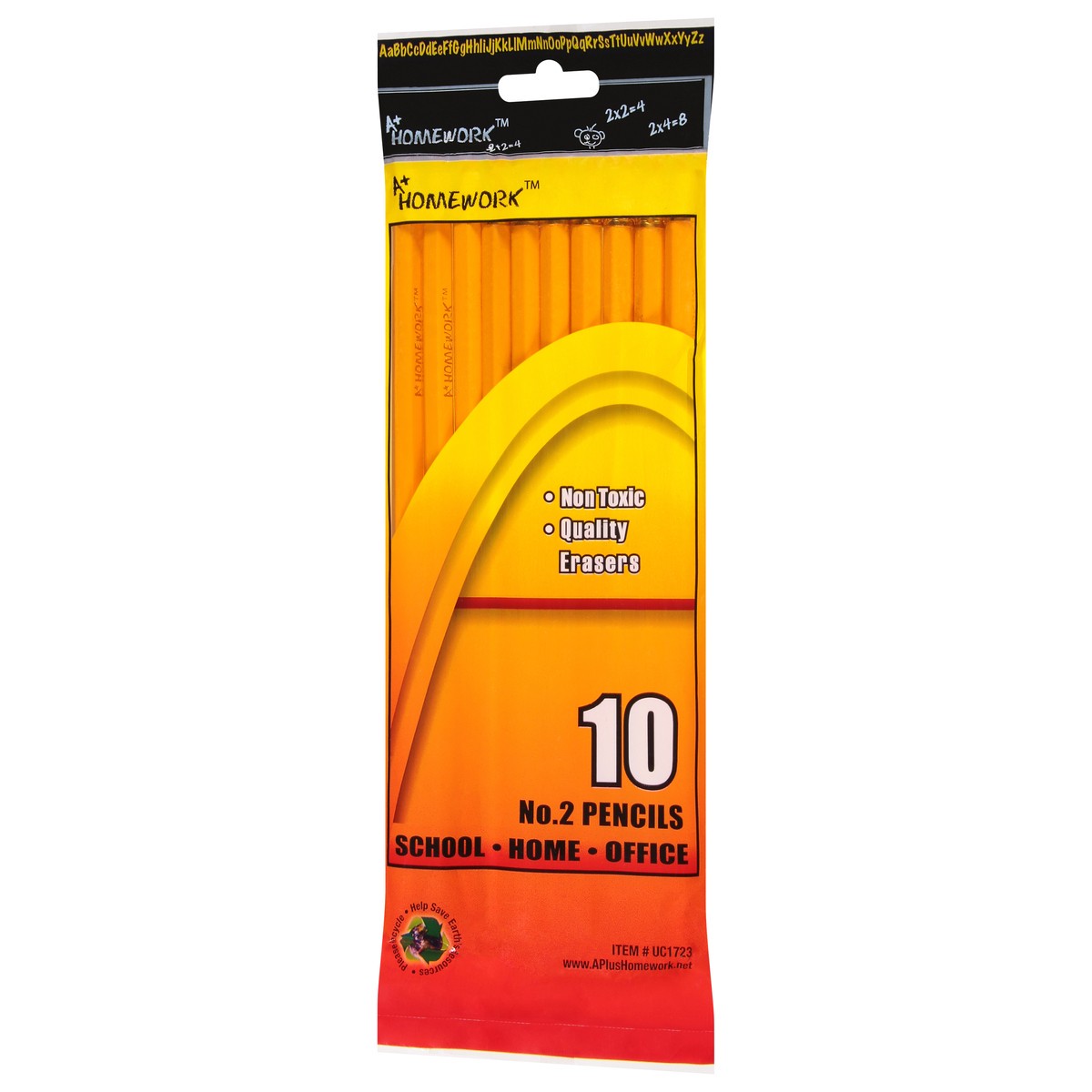 slide 2 of 9, A+ Homework Tape It No.2 Pencils 10 Count, 10 ct