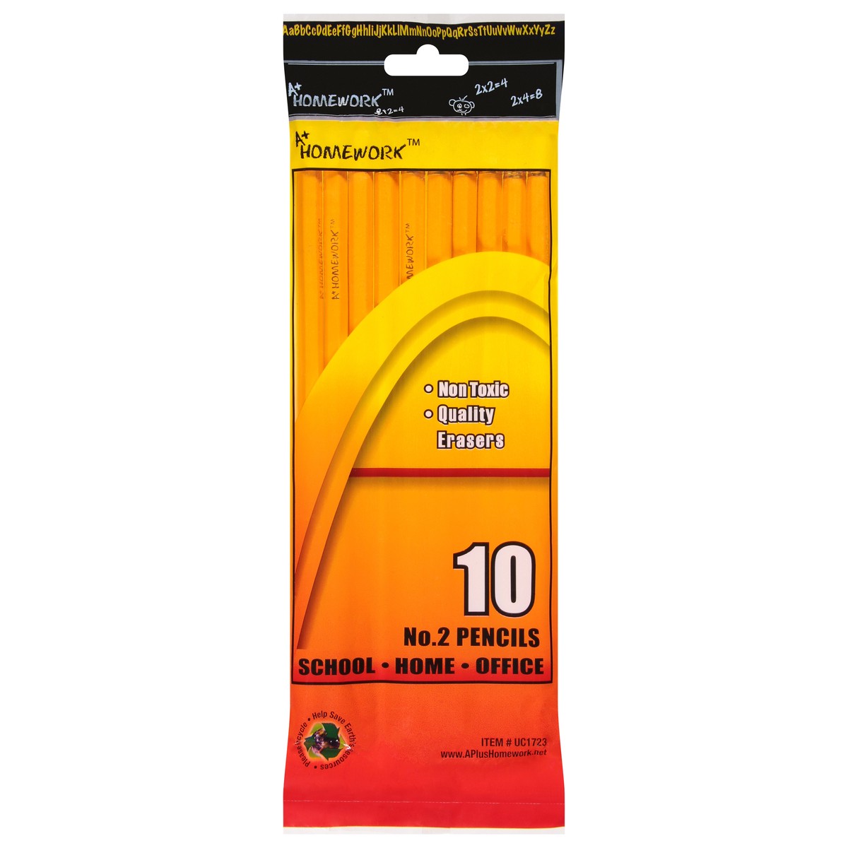 slide 3 of 9, A+ Homework Tape It No.2 Pencils 10 Count, 10 ct