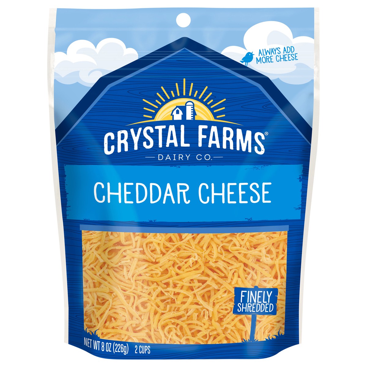 slide 1 of 1, Crystal Farms Finely Shredded Cheese, 8 oz