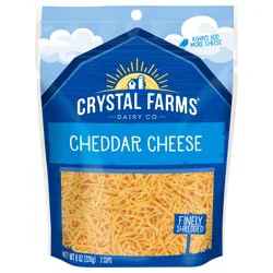 Crystal Farms Finely Shredded Cheddar Cheese, 8 oz