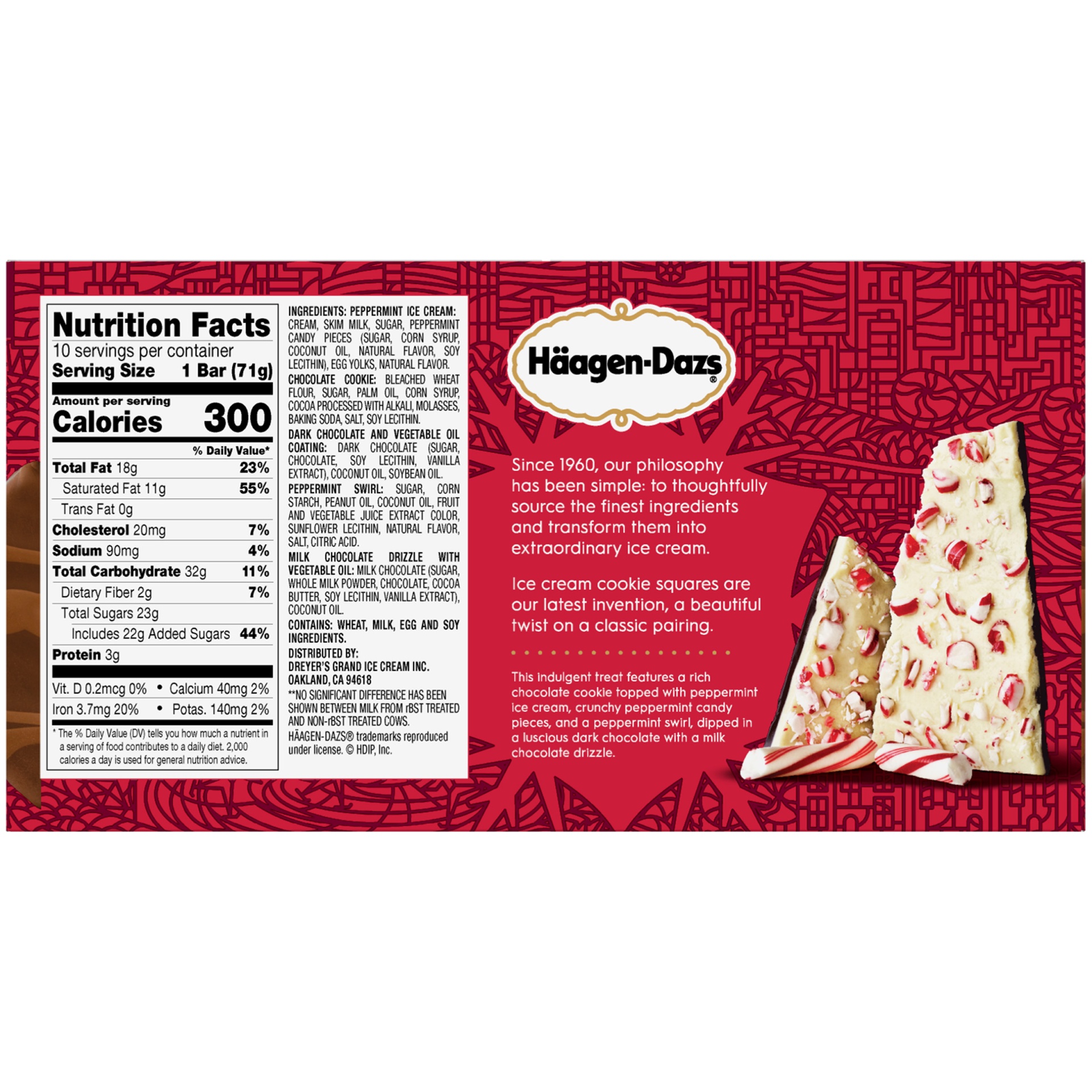 slide 5 of 7, Häagen-Dazs Peppermint Bark Cookie Squares, 10 ct