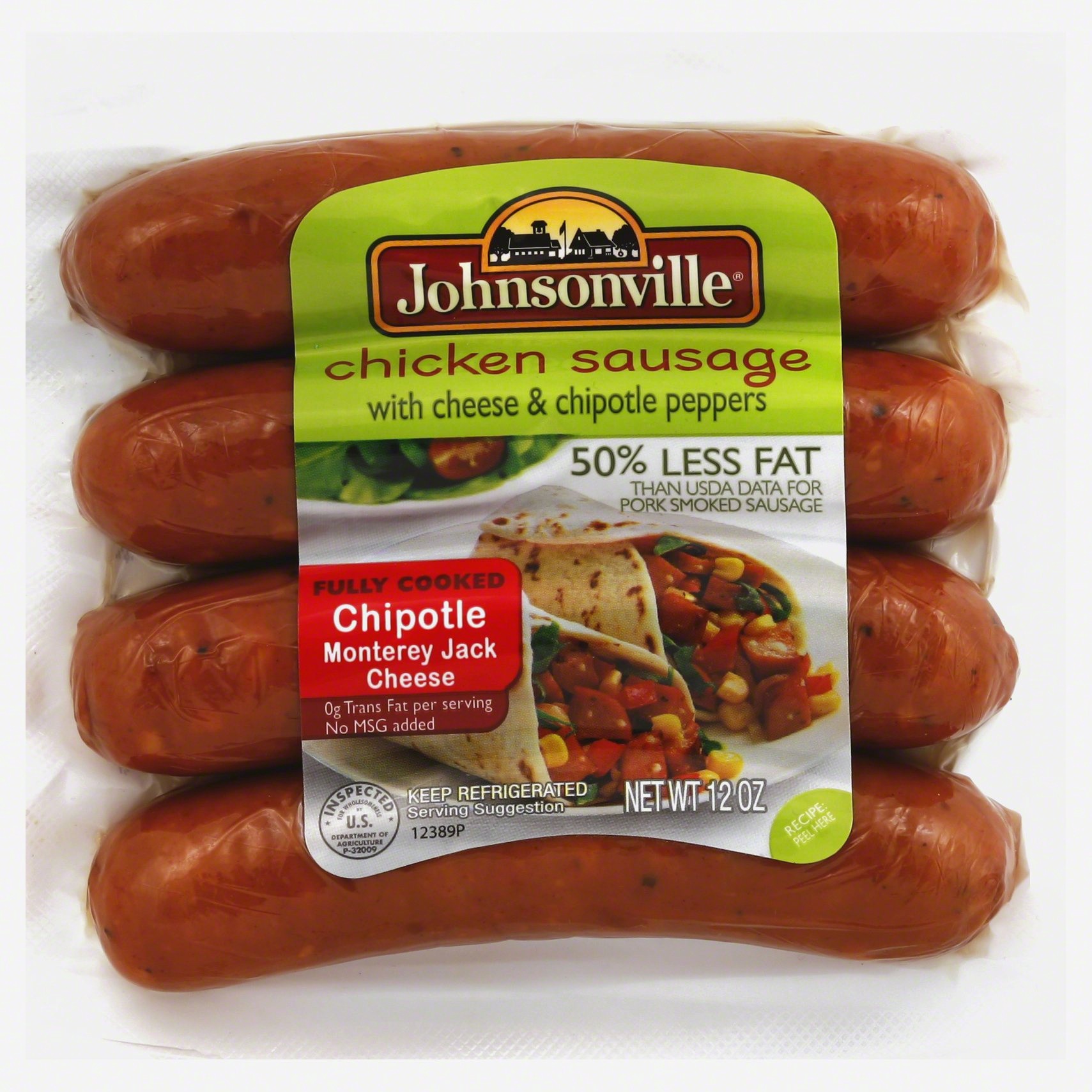 slide 1 of 5, Johnsonville Chipotle & Monterey Jack Chicken Sausage, 12 oz