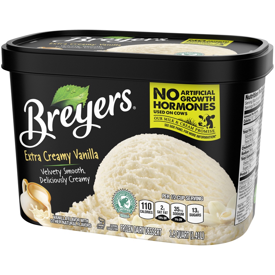 slide 3 of 5, Breyers Extra Creamy Vanilla Ice Cream, 48 oz