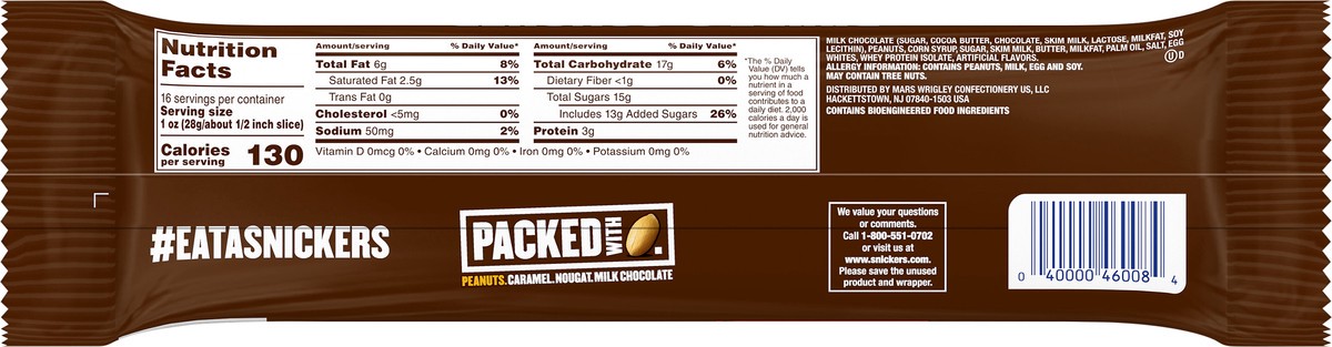 slide 5 of 7, Snickers Christmas Chocolate Candy Bar, Slice n' Share, Giant Size, 16 oz Bar, 16 oz