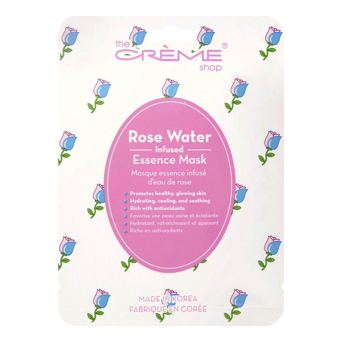 slide 1 of 5, The Crème Shop Essence Mask, Rose Water, 0.81 oz