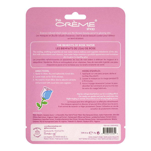 slide 4 of 5, The Crème Shop Essence Mask, Rose Water, 0.81 oz