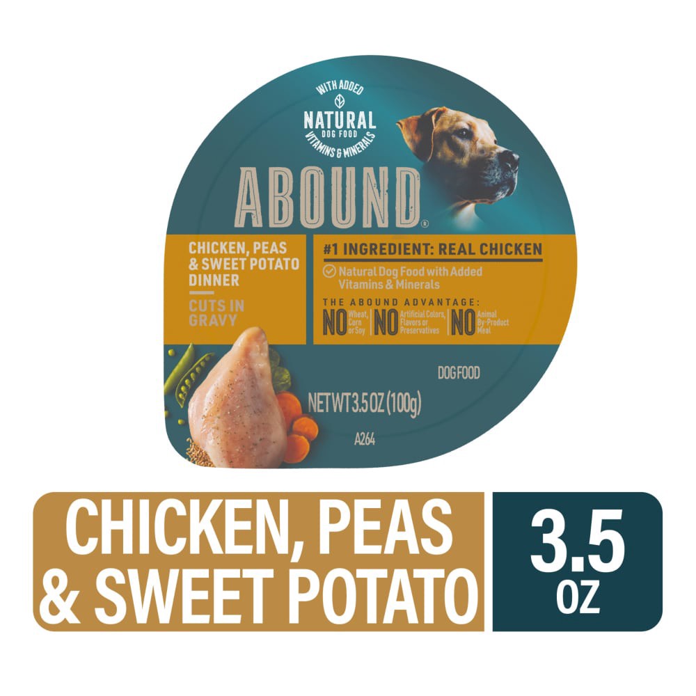 slide 3 of 6, Abound Chicken Peas & Sweet Potatoes Dinner Wet Dog Food, 3.5 oz
