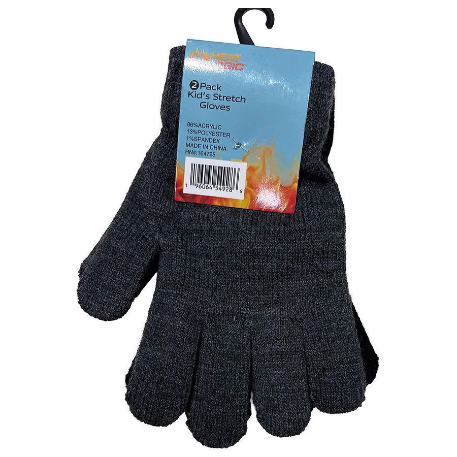 slide 4 of 5, Heat Logic Gloves Kid's Stretch Knit Gloves, 2 pair