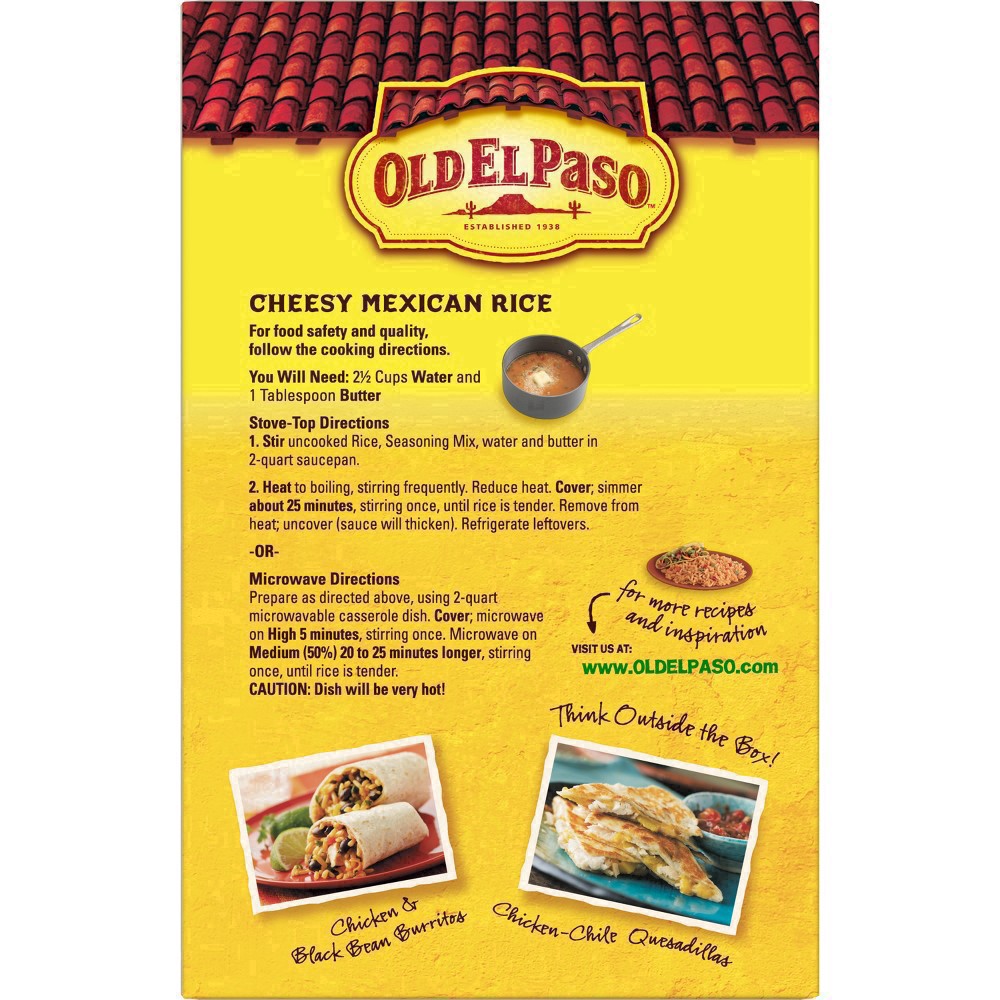 slide 11 of 118, Old El Paso Cheesy Mexican Rice, 7.6 oz., 7.60 oz