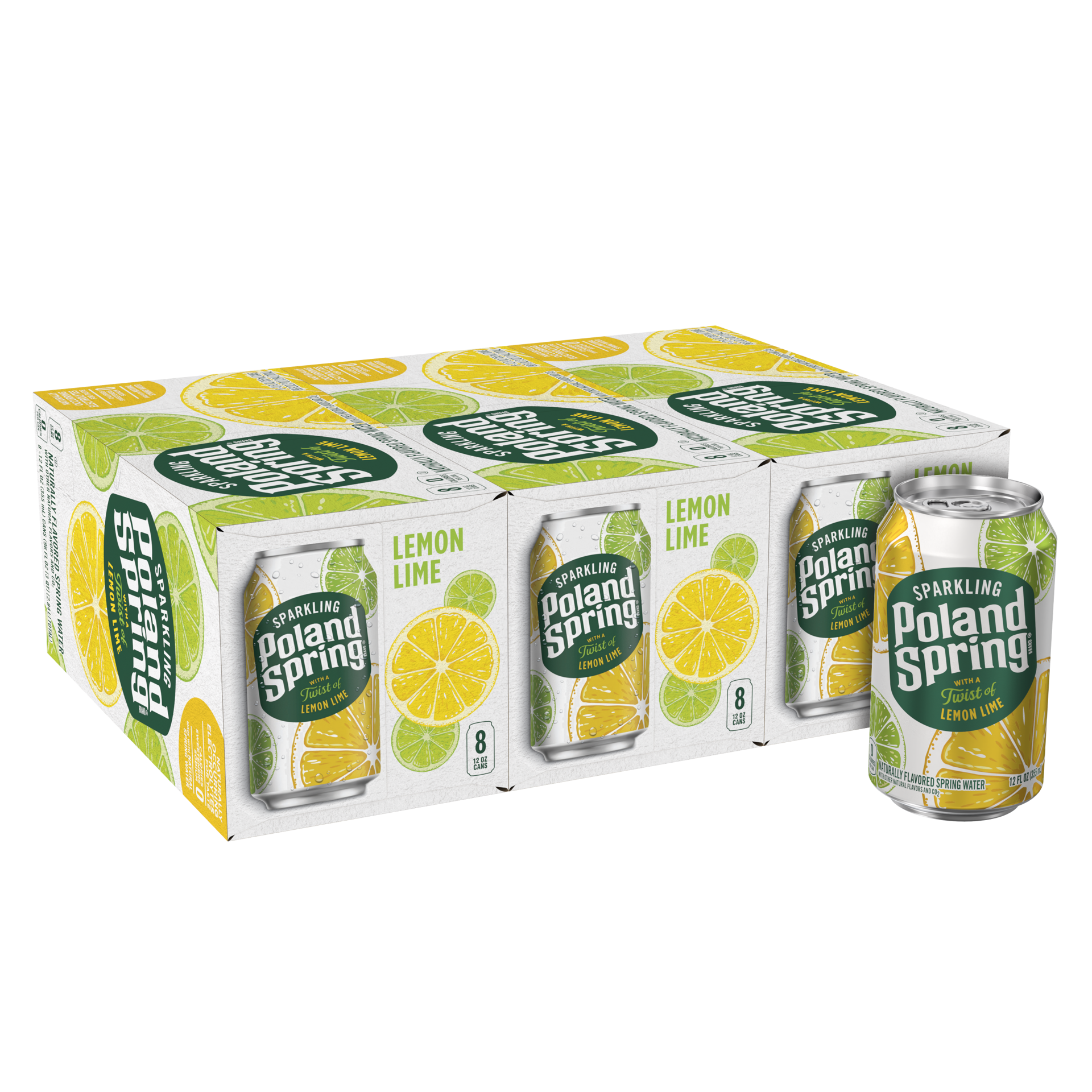 slide 3 of 5, Poland Spring Sparkling Water, Lemon Lime- 12 oz, 768 fl oz