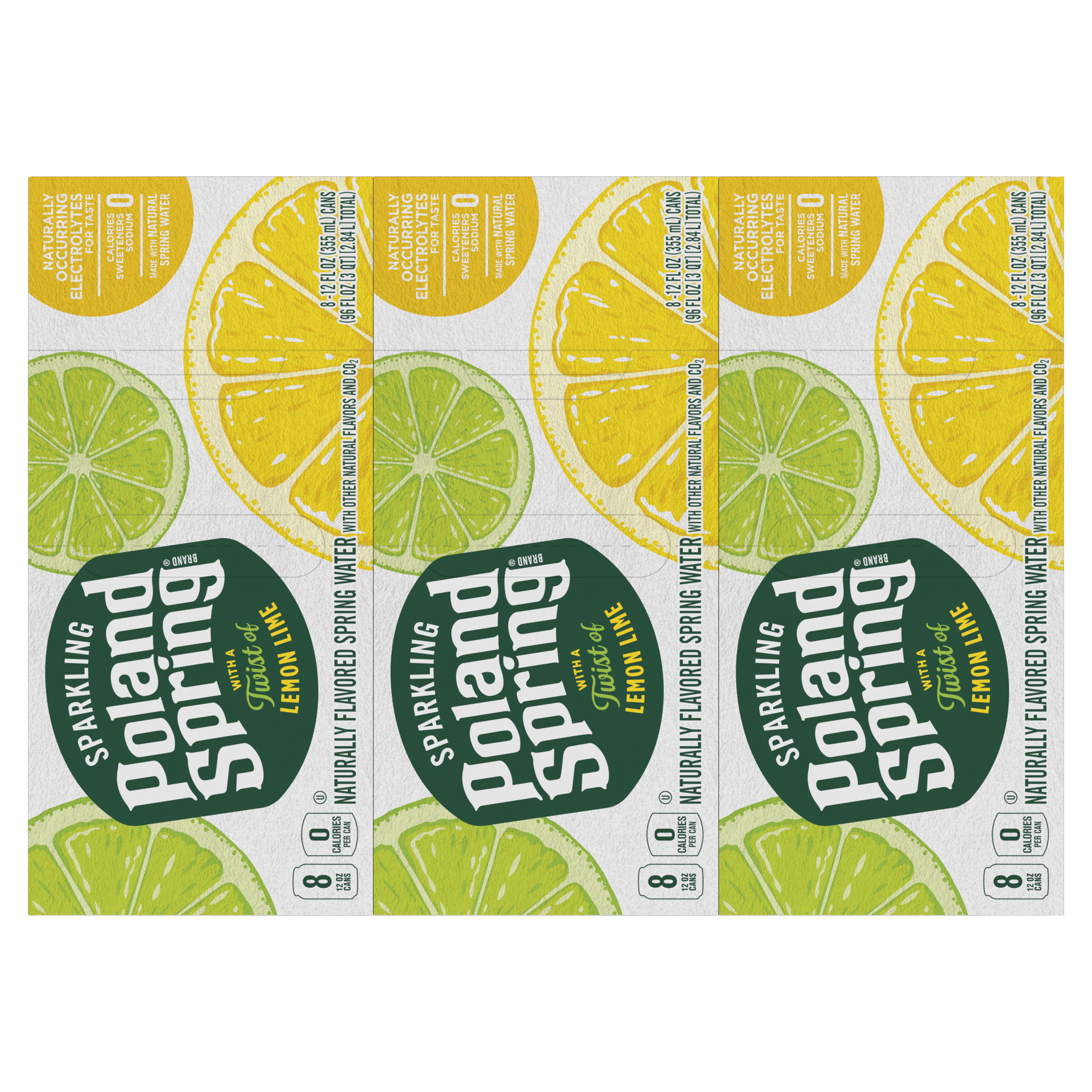 slide 2 of 5, Poland Spring Sparkling Water, Lemon Lime- 12 oz, 768 fl oz