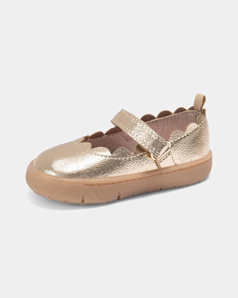 slide 6 of 6, Carter's Carters Baby Girl Every Step® First Walker Shiny Dress Shoes - Gold Gold 3, 1 ct