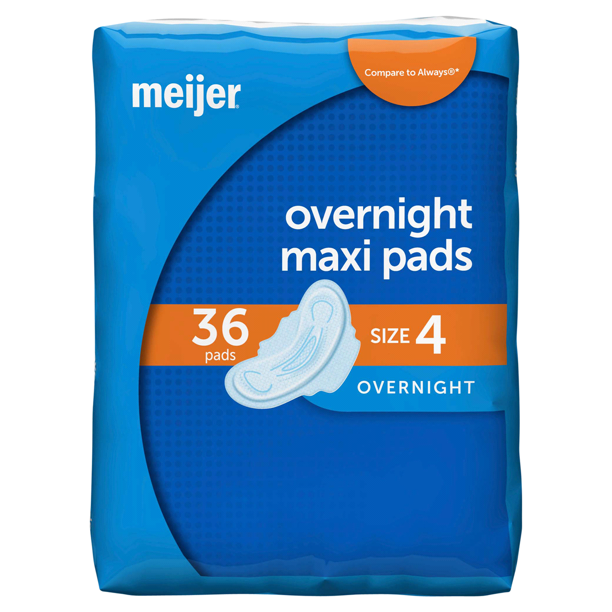 slide 1 of 21, Meijer Maxi with Flexi-Wings, Overnight Absorbency, Size 4, 36 ct