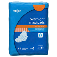 slide 7 of 21, Meijer Maxi with Flexi-Wings, Overnight Absorbency, Size 4, 36 ct