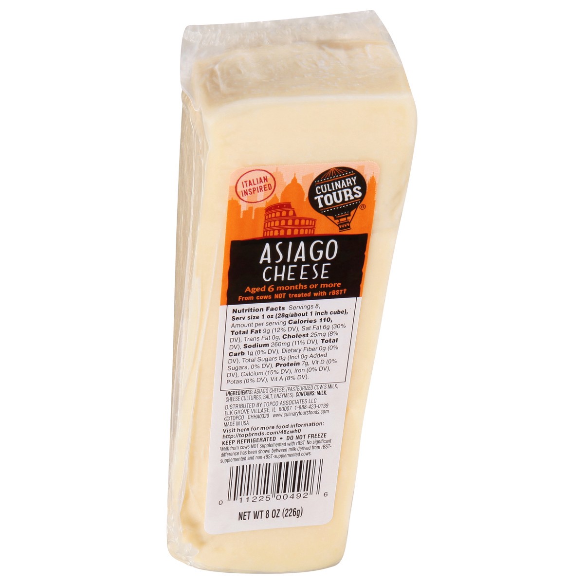 slide 2 of 9, Culinary Tours Cheese, Asiago, 8 oz