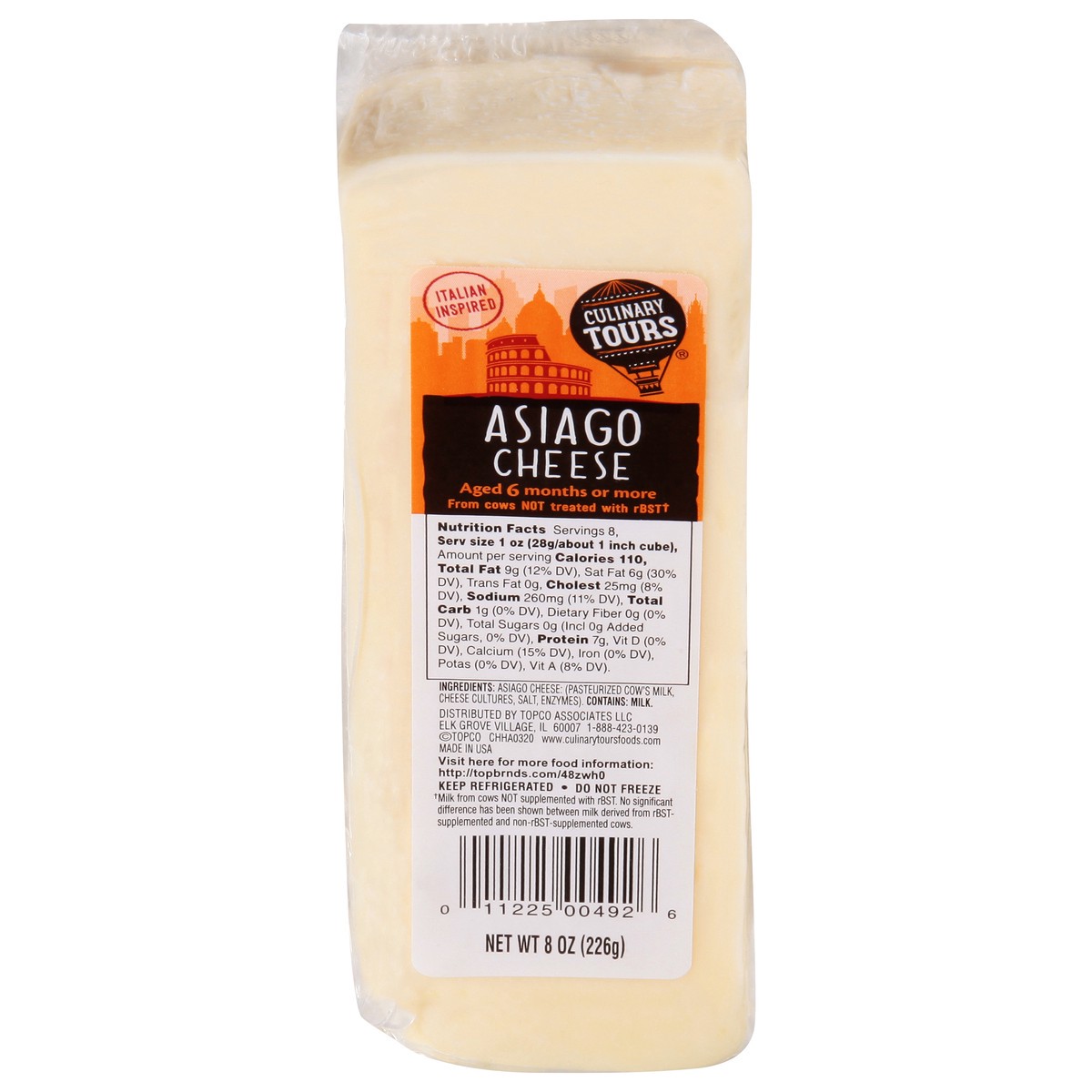 slide 1 of 9, Culinary Tours Cheese, Asiago, 8 oz