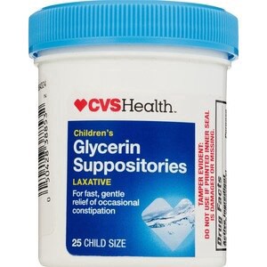 slide 1 of 1, CVS Health Glycerin Suppositories Children's Laxative, 25 Ct, 25 ct