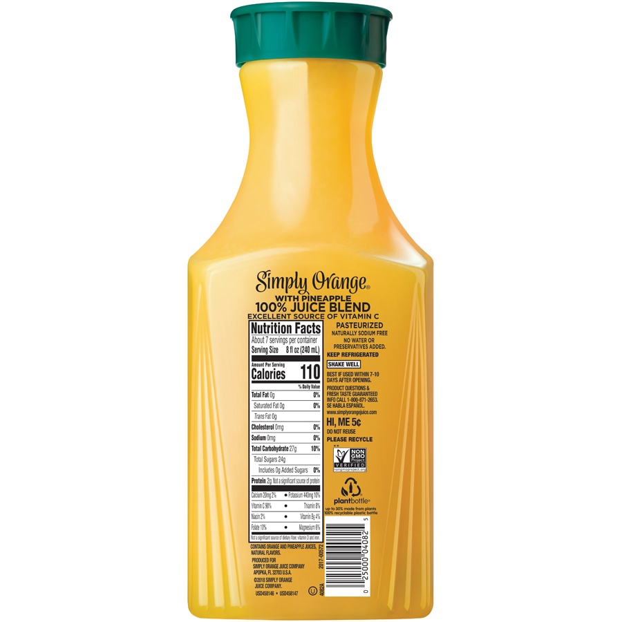 slide 2 of 2, Simply Orange Orange Juice 52 oz, 59 oz