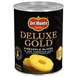 Del Monte Deluxe Gold Pineapple Slices in 100% Pineapple Juice, 20 oz Can