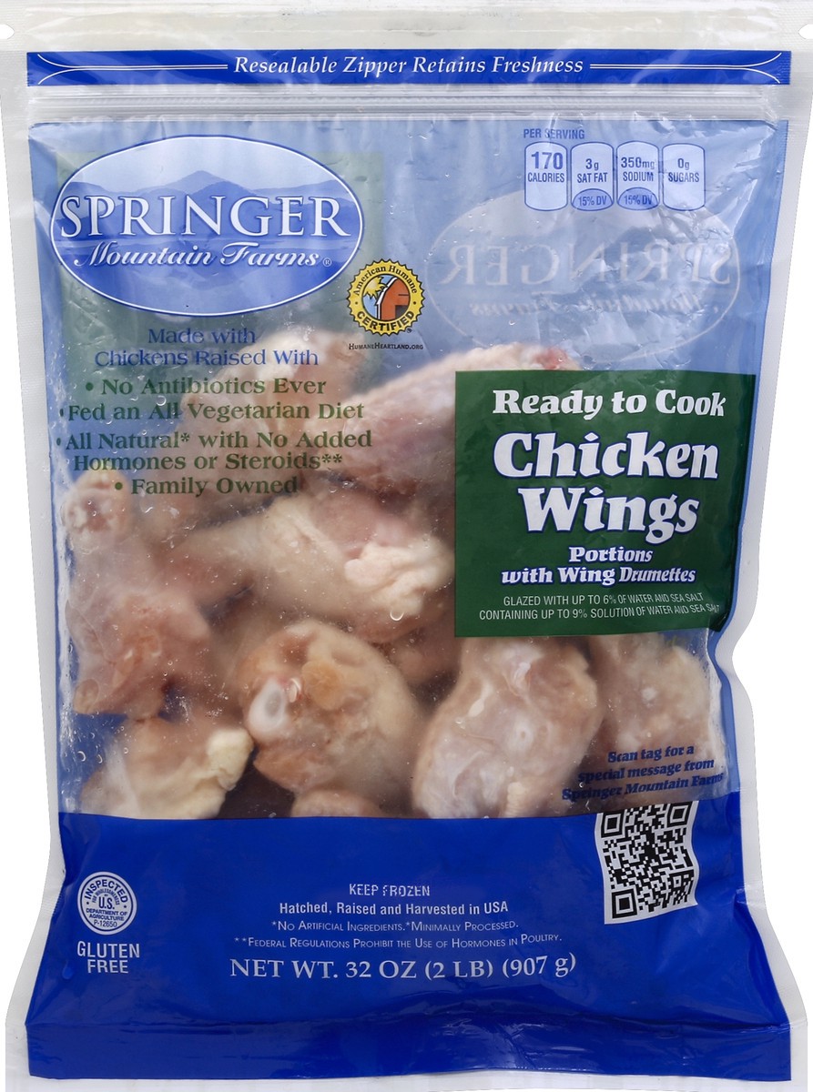 slide 4 of 5, Springer Mountain Farms Ready to Cook Gluten Free Chicken Wings 32 oz, 32 oz