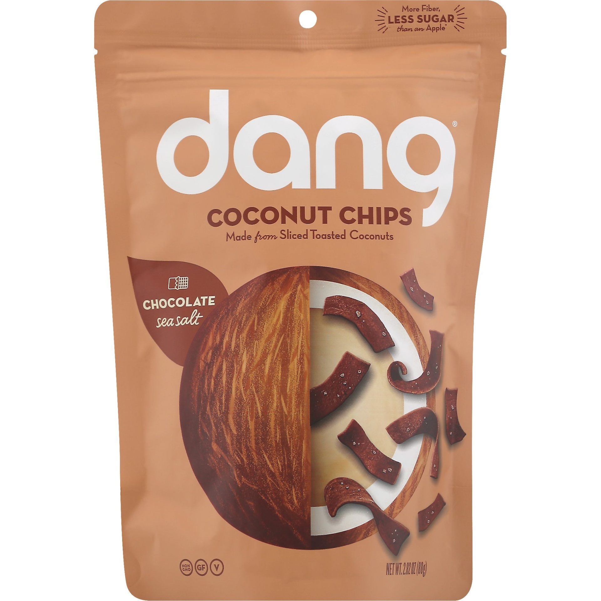 slide 1 of 1, Dang Chocolate Sea Salt Coconut Chips, 2.82 oz