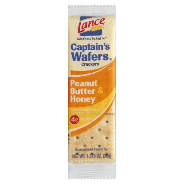 slide 1 of 5, Lance Crackers Captain Wafers Peanut Butter & Honey, 1.38 oz