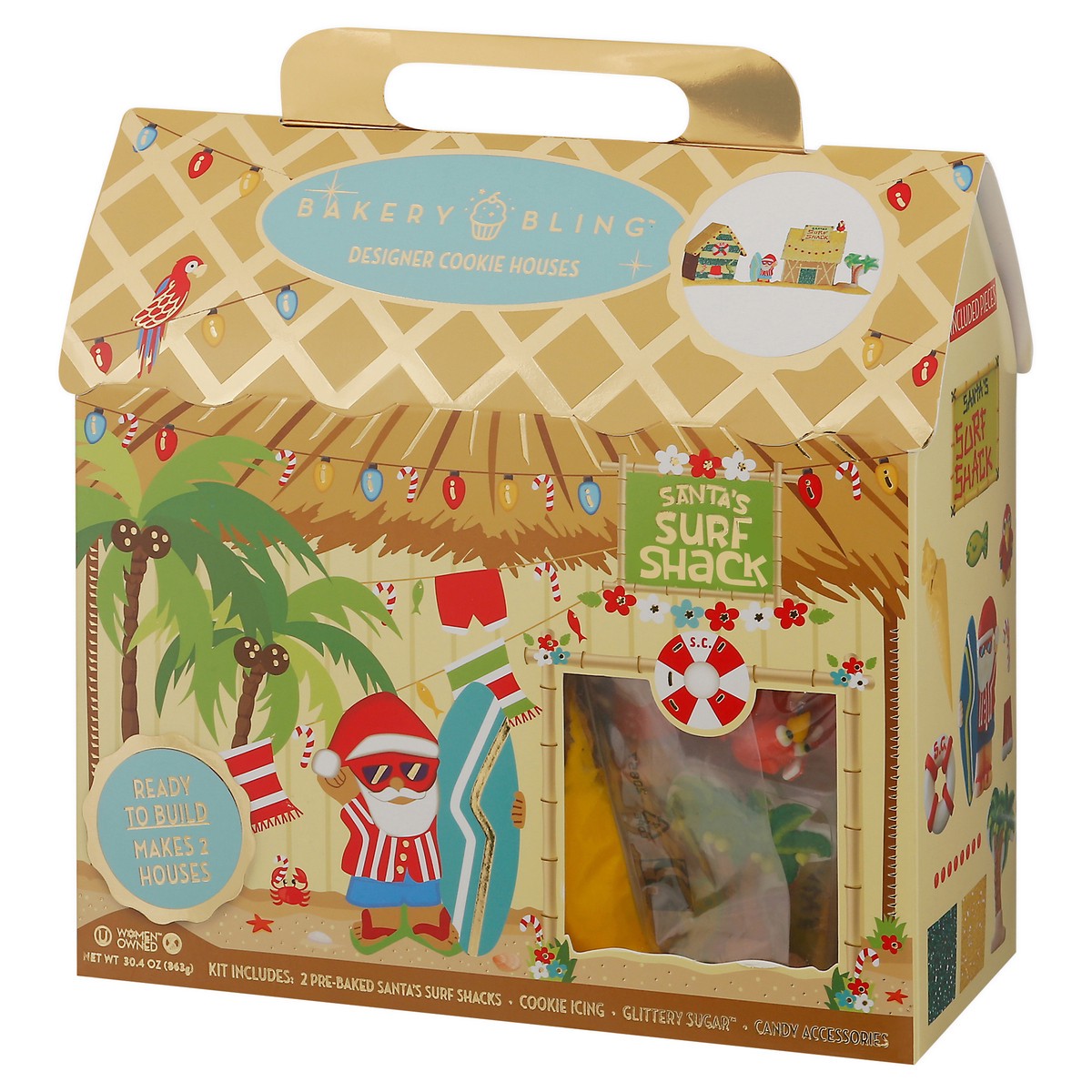 slide 4 of 14, Bakery Bling Santa's Surf Shack Designer Cookie Houses 30.4 ea, 1 ct