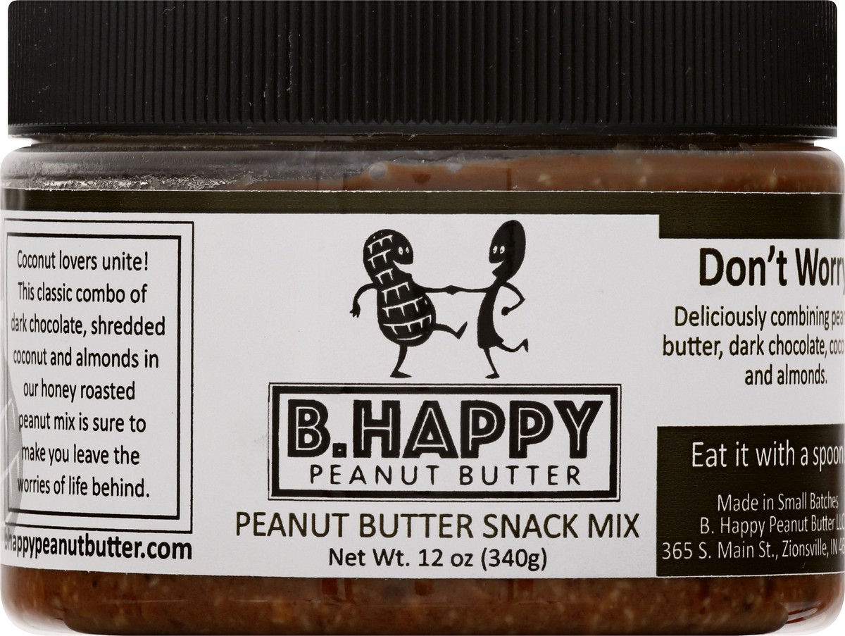 slide 1 of 9, B. Happy Don't Worry Peanut Butter Snack Mix 12 oz, 12 oz