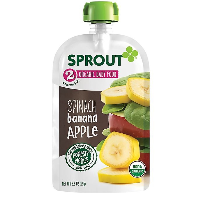 slide 1 of 1, Sprout Baby Food Pouch Spinach Banana Apple, 3.5 oz