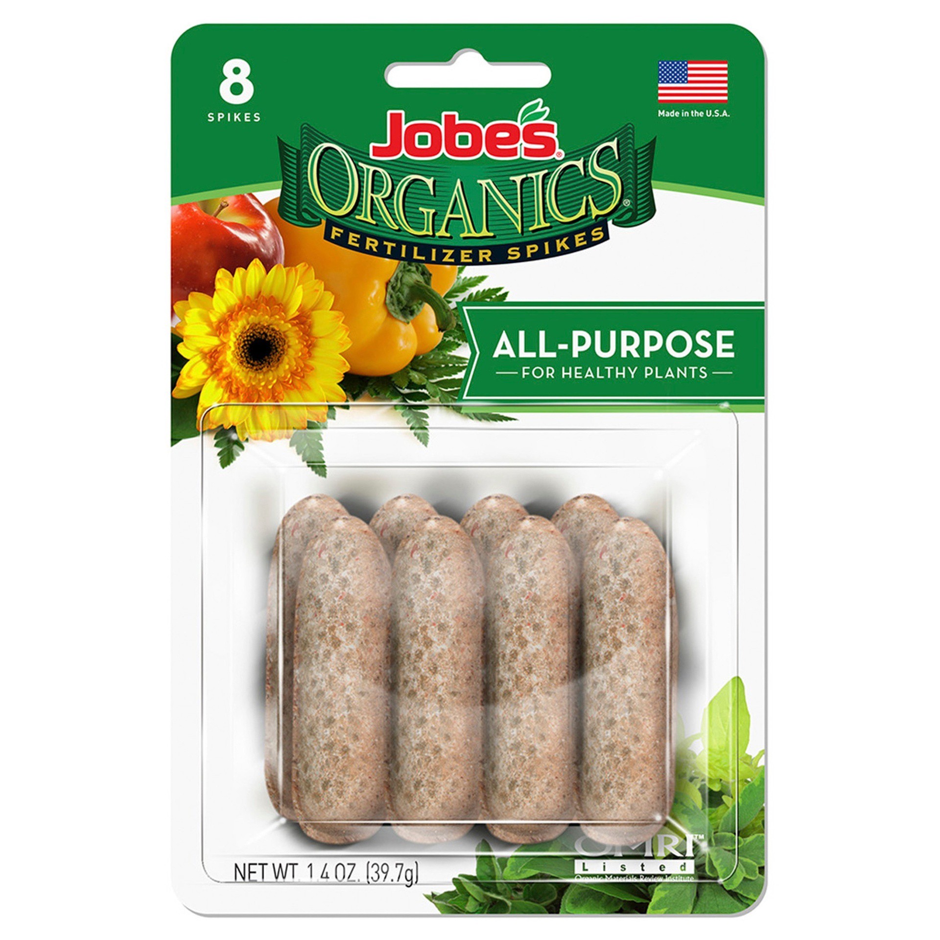 slide 1 of 1, Organic All Purpose Fertilizer Spikes - Jobes, 8 ct