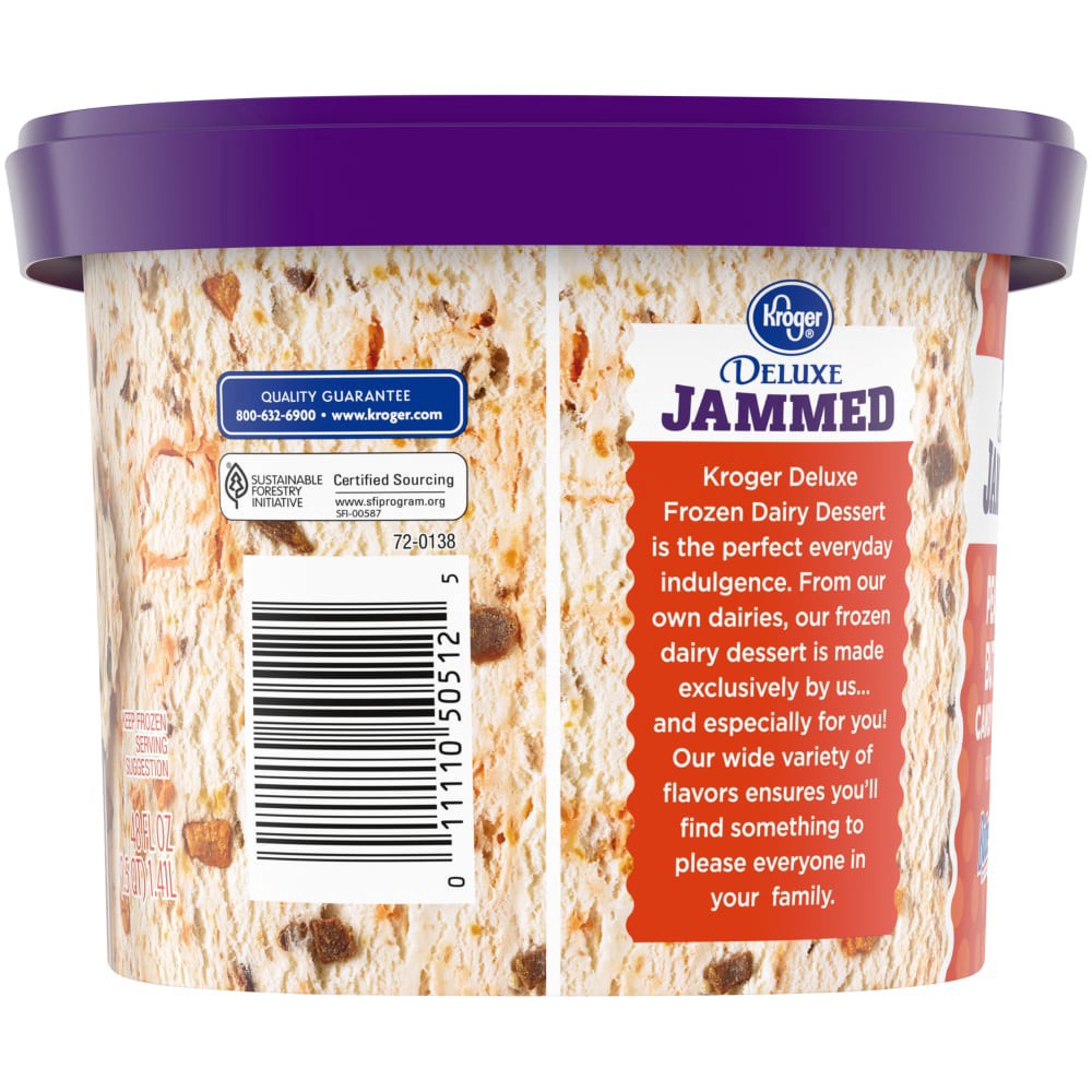 slide 2 of 4, Kroger Deluxe Jammed Peanut Butter Candy Crunch Ice Cream, 48 fl oz