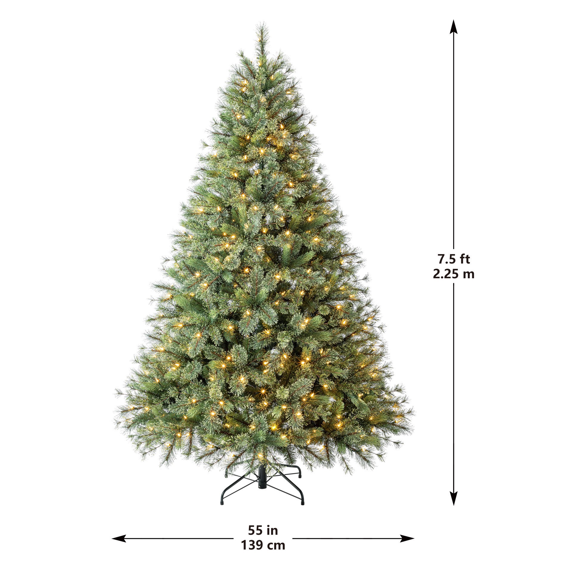 slide 4 of 8, 7.5ft. Pre-Lit Jackson Spruce Artificial Christmas Tree, Warm White Led Lights By Ashland, 7.5 ft